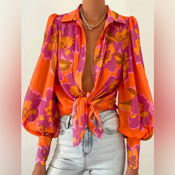 Jane Chic Designs Plus Size Sublimation Blouse - Picture 1 of 6